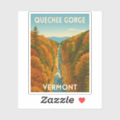 Vintage Travel Vermont Quechee Gorge Landscape  Sticker (Vel)