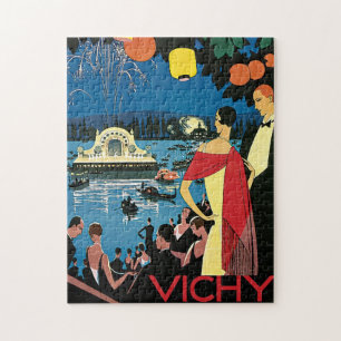 Vintage Travel Vichy Frankrijk Legpuzzel