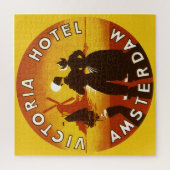 Vintage Travel, Victoria Hotel, Amsterdam, Holland Legpuzzel (Verticaal)