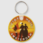 Vintage Travel, Victoria Hotel, Amsterdam, Holland Sleutelhanger (Voorkant)