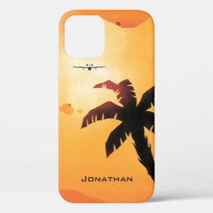 Vintage Travel, vliegtuig over Hawaiian Case-Mate iPhone Case