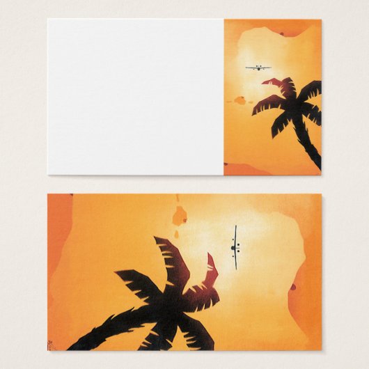 Vintage Travel, vliegtuig over Hawaiian Visitekaartjes (Voorkant /achterkant)