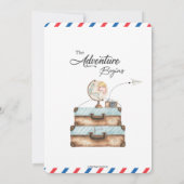 Vintage Travel Voyage Adventure Baby shower Boy Kaart (Achterkant)