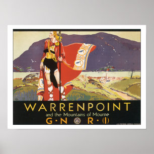 Vintage Travel Warrenpoint Ierland Poster