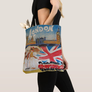 Vintage Travel Waterverf Art - London England Tote Bag