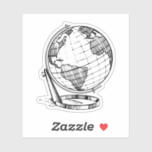 Vintage Travel Wereldbol Sticker