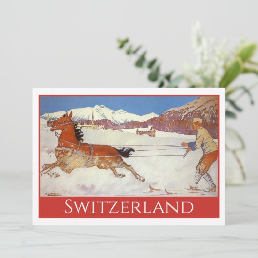 Vintage Travel, Winter in Engadin Zwitserland (Staand voorkant)