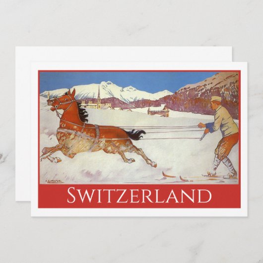 Vintage Travel, Winter in Engadin Zwitserland (Voorkant / Achterkant)