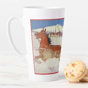 Vintage Travel, Winter in Engadin Zwitserland Latte Mok