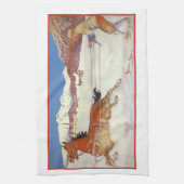 Vintage Travel, Winter in Engadin Zwitserland Theedoek (Verticaal)