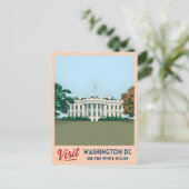 Vintage Travel Witte Huis Washington DC Briefkaart (Staand voorkant)