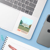 Vintage Travel Witte Huis Washington DC Sticker (Laptop met iPhone)