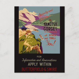 Vintage Travel Yangtsze Gorges China Briefkaart