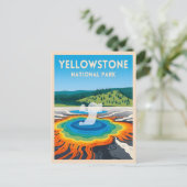 Vintage Travel Yellowstone National Park Landschap Briefkaart (Staand voorkant)