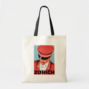 Vintage Travel Zurich Zwitserland Label Art Large Tote Bag