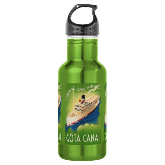 Vintage Travel Zweden Waterfles (Voorkant)