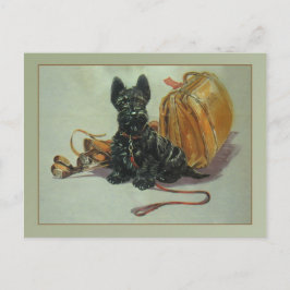 Vintage Traveling Scottie Dog Briefkaart