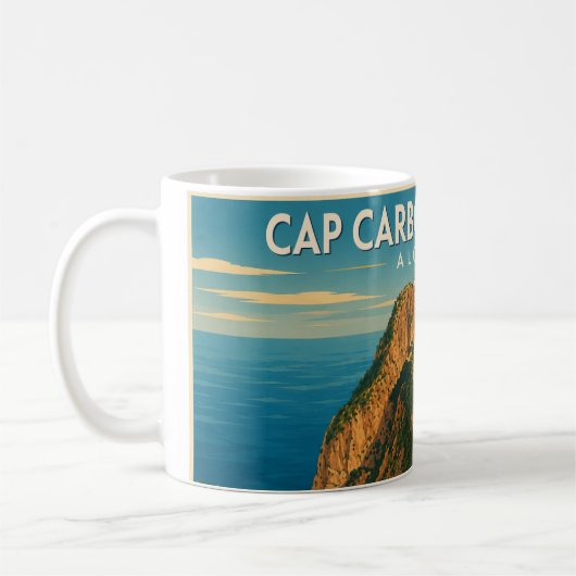Vintage travelposter Mok Cap Carbon (Links)
