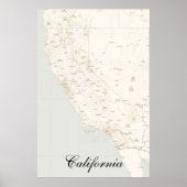 Vintage Treasure Map Poster Californië (Voorkant)