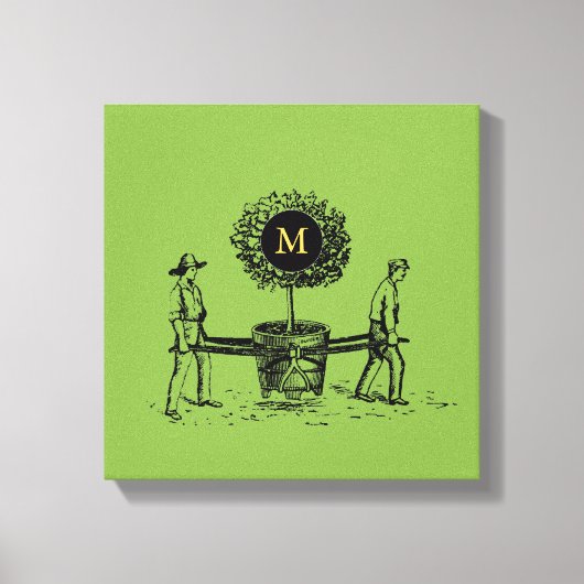 Vintage Tree Family Reunion Monogram Canvas Afdruk (Voorkant)
