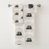 Vintage trein badkamer handdoek sets (Insitu)