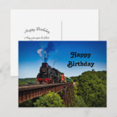 Vintage Treinbrug Foto Verjaardag Briefkaart (Voorkant / Achterkant)