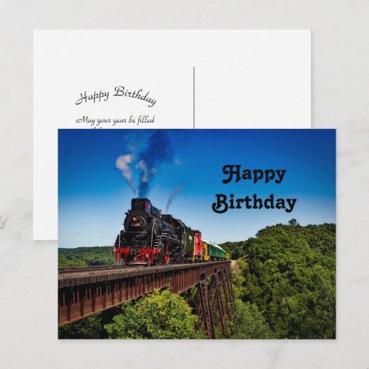 Vintage Treinbrug Foto Verjaardag Briefkaart (Voorkant / Achterkant)