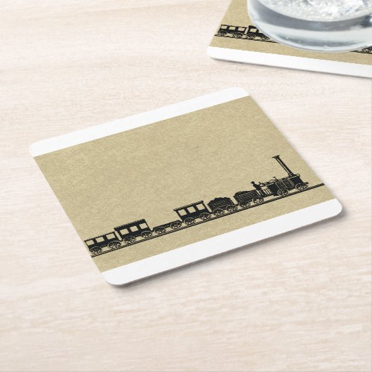 Vintage treinen Onderzetters (Schuin)