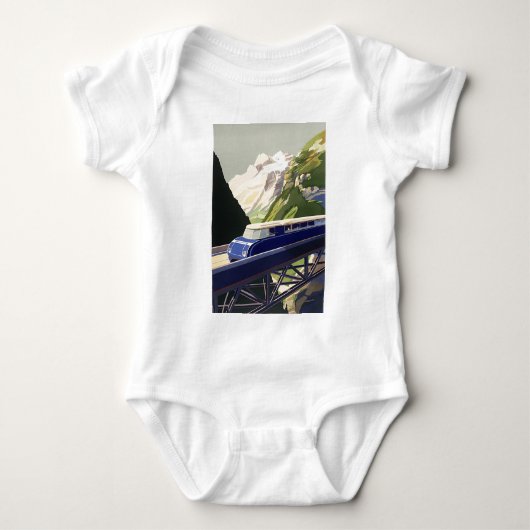 Vintage treinreizen door Europa Romper (Voorkant)