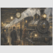 Vintage Treinstation Decoupage Tissuepapier (Voorkant)