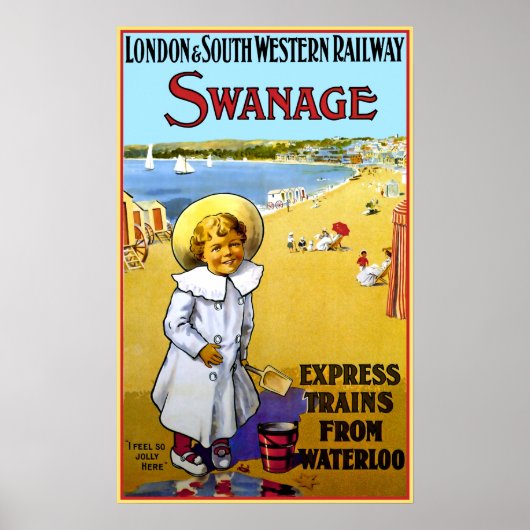Vintage treinstoestel poster (Voorkant)
