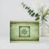 Vintage trendy grundge Irish shamrock Briefkaart (Staand voorkant)