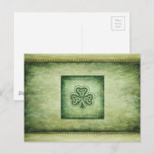Vintage trendy grundge Irish shamrock Briefkaart (Voorkant / Achterkant)