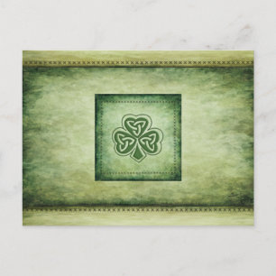 Vintage trendy grundge Irish shamrock Briefkaart