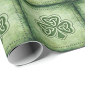 Vintage trendy grundge Irish shamrock Cadeaupapier (Rol Hoek)