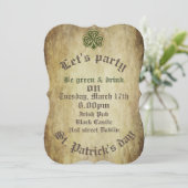 Vintage trendy grundge Irish shamrock Kaart (Staand voorkant)