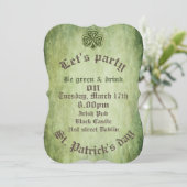 Vintage trendy grundge Irish shamrock Kaart (Staand voorkant)