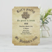 Vintage trendy grundge Irish shamrock Kaart (Staand voorkant)