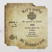 Vintage trendy grundge Irish shamrock Kaart (Voorkant / Achterkant)