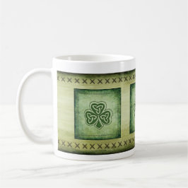 Vintage trendy grundge Irish shamrock Koffiemok