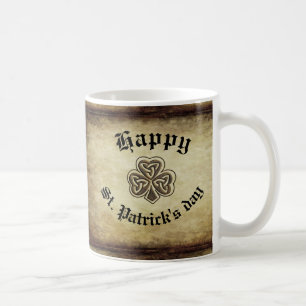 Vintage trendy grundge Irish shamrock Koffiemok