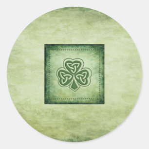 Vintage trendy grundge Irish shamrock Ronde Sticker