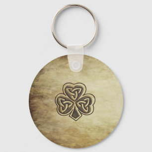 Vintage trendy grundge Irish shamrock Sleutelhanger