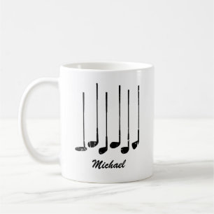 Vintage trendy moderne gepersonaliseerde golfstick koffiemok