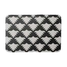 Vintage Tribale Geometrische Vogel | Zwart & Ivoor Badmat