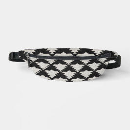 Vintage Tribale Geometrische Vogel | Zwart & Ivoor Heuptasje