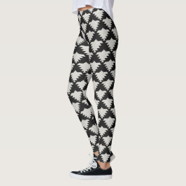 Vintage Tribale Geometrische Vogel | Zwart & Ivoor Leggings