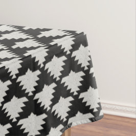 Vintage Tribale Geometrische Vogel | Zwart & Ivoor Tafelkleed