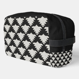 Vintage Tribale Geometrische Vogel | Zwart & Ivoor Toilettasje