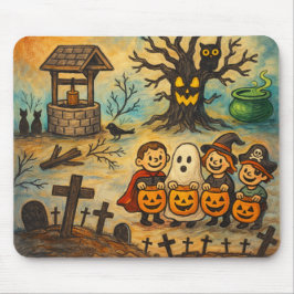 Vintage Trick-or-Treat Halloween Mousepad Muismat